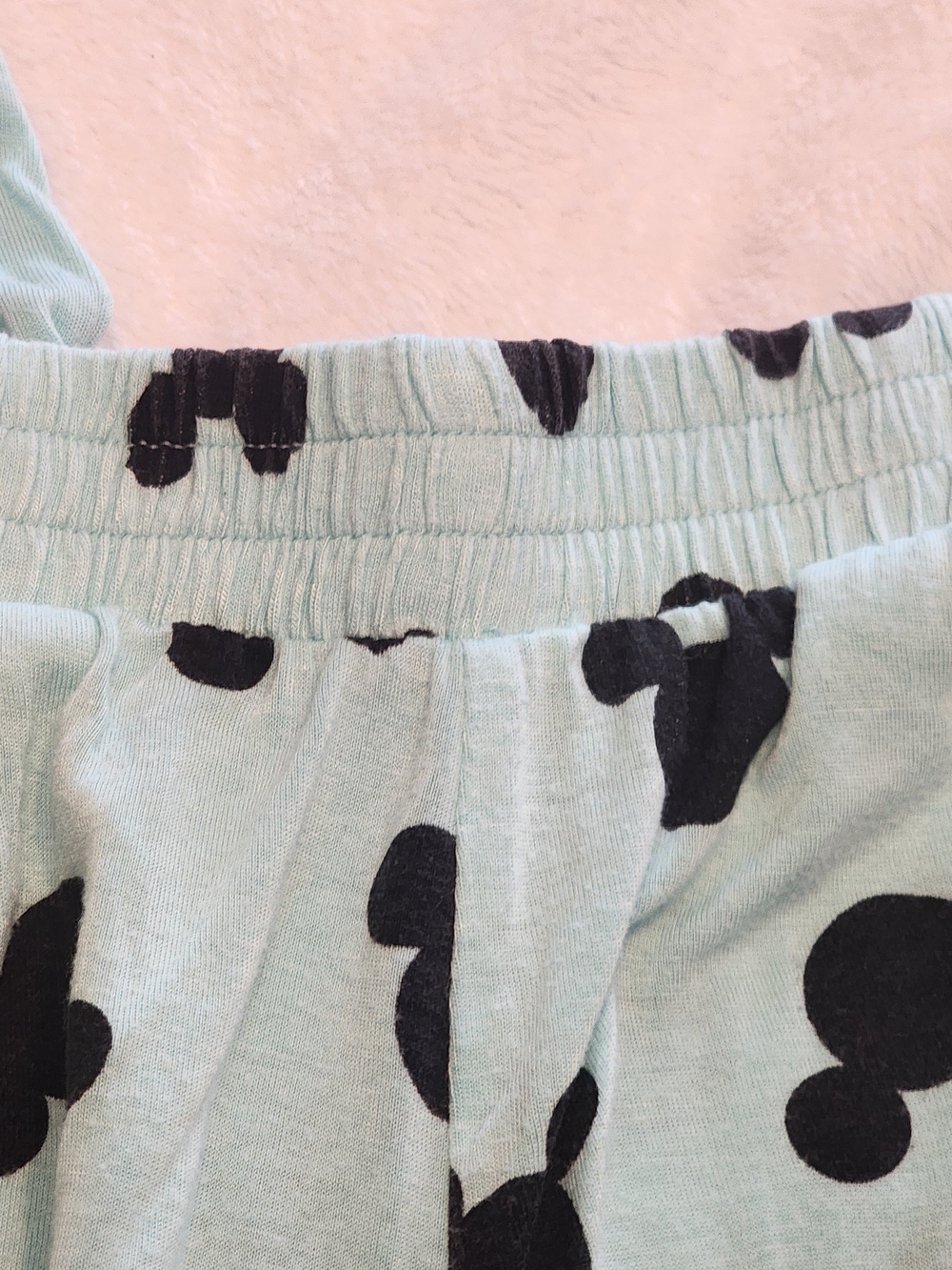 Disney Mint Green and Black Mickey Mouse Short Pajama Set Size S [V2] - Picture 6 of 10
